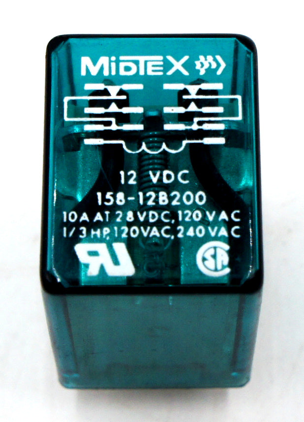 Midtex 158-12B200 Ice Cube Relay 12VDC Coil 4PDT 10 Amp Contacts 14-Pin